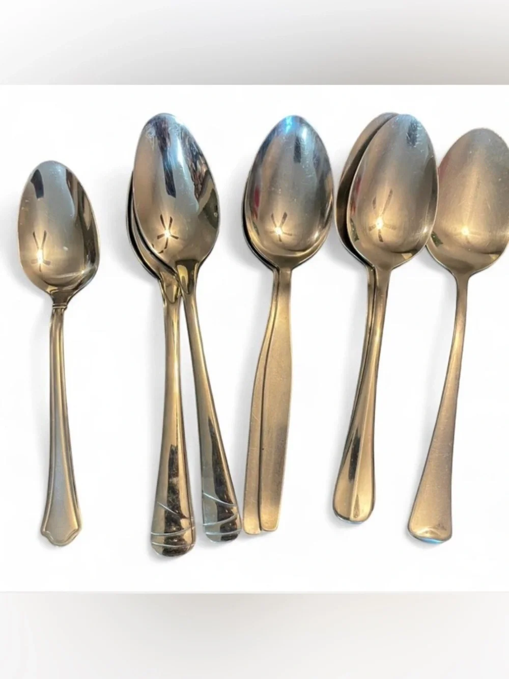 9 silver Stainless Steel Spoons mixed design